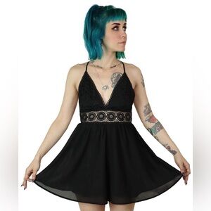 Foxblood Black Dahlia Romper NWT